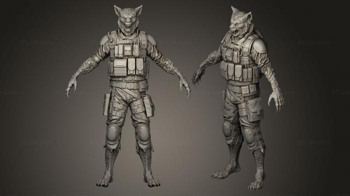 Figurines heroes, monsters and demons (Werewolf, STKM_0092) 3D models for cnc
